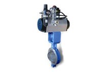 Pneumatic eccentric shut off butterfly valve